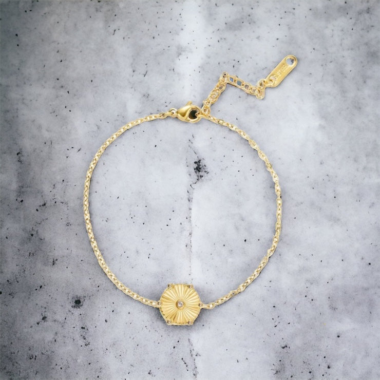 18K Gold Plated Sand Dollar Bracelet
