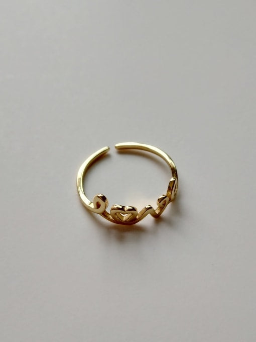 925 Gold Plated Minimalist Love Ring