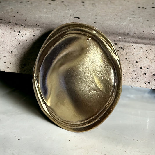 22K Gold Double Circle Statement Ring