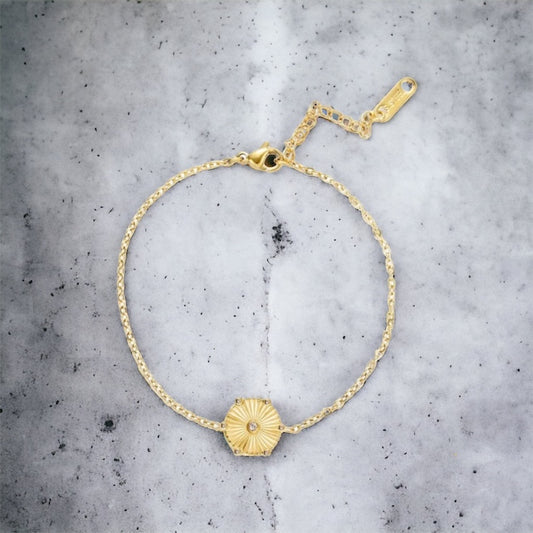 18K Gold Plated Sand Dollar Bracelet