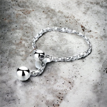 925 Sterling Ball Drop Minimalist Ring
